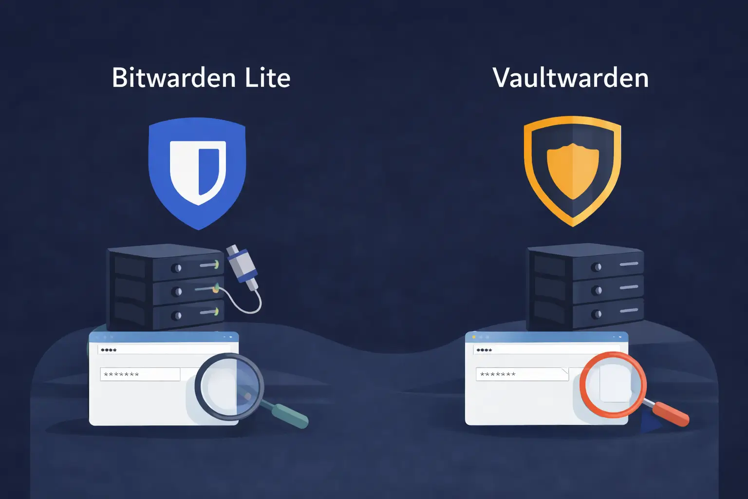 Bitwarden Lite vs Vaultwarden Vergleich - Self-Hosting Passwortmanager