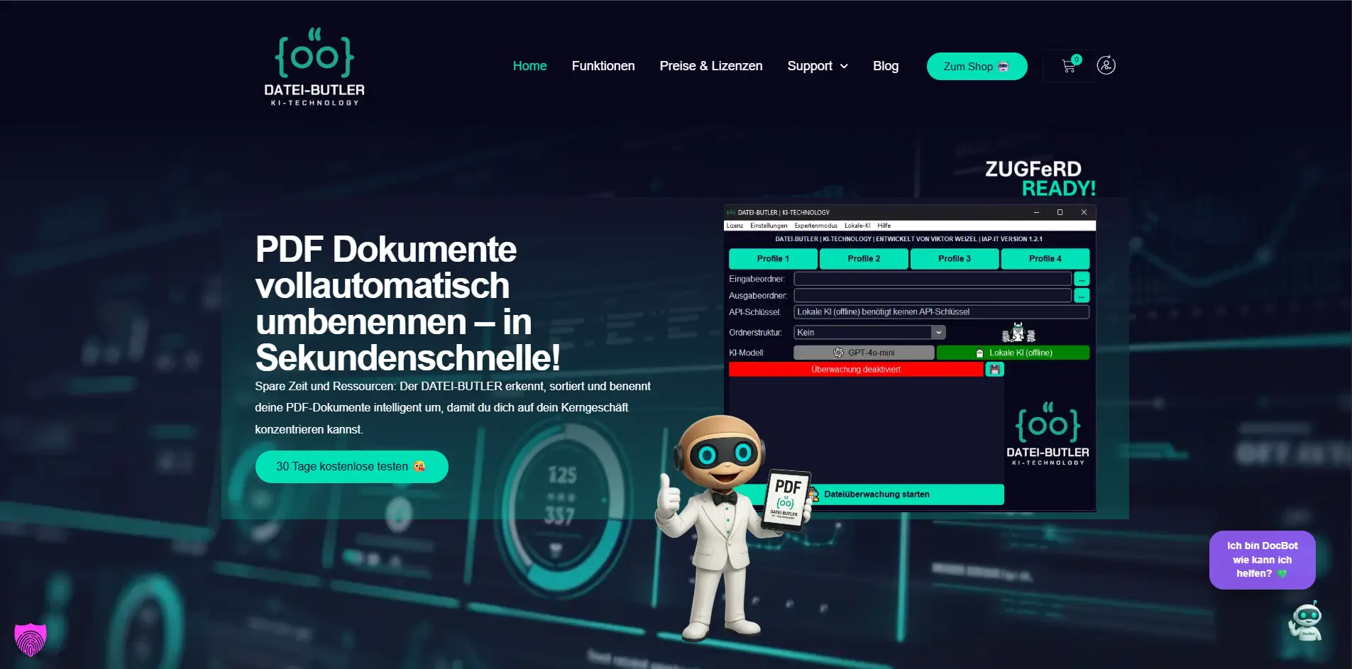 Datei-Butler KI-Software für automatische PDF-Umbenennung